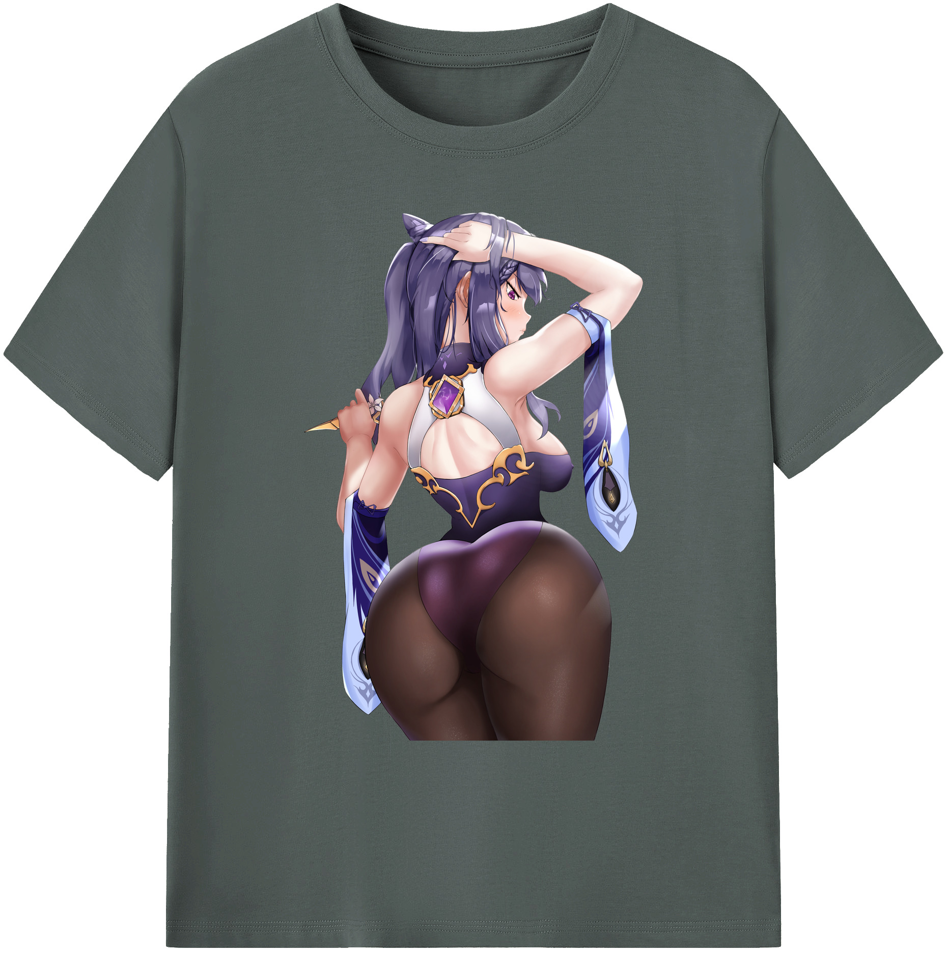 げんし神 刻晴 こくせい genshin Kokusei 綿100％ メンズ半袖Tシャツ｜肌触りやわらか＆通気性